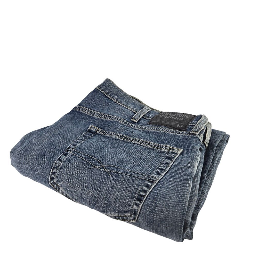 Levi‎ Signature S61 Mens 42x30 Relaxed Medium Wash 5 Pocket Denim Jeans